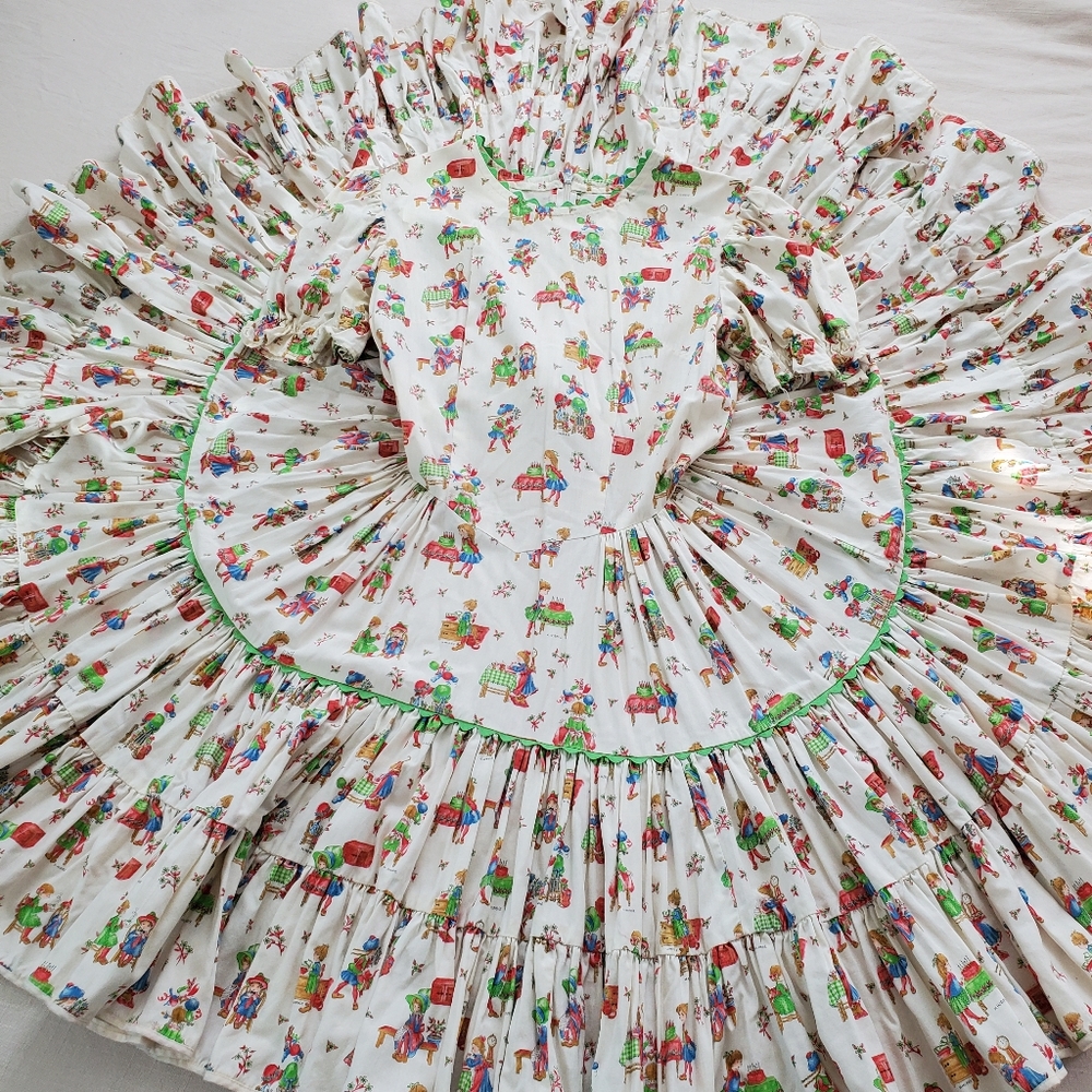 Vintage full circle dress womens xs small
